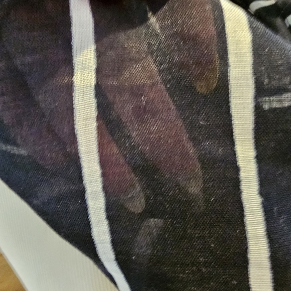 Navy/white semi-sheer polka dot & striped infinity scarf/cover-up - Picture 4 of 8